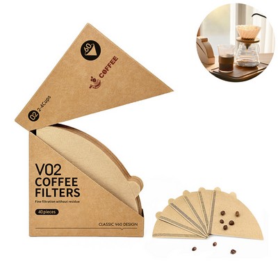 Paper Coffee Filters 2-4 Cup For Pour Over 40 Count per Box