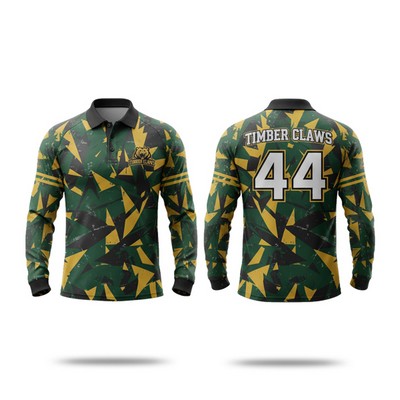 Sublimation Long Sleeve Polo - Spandex Interlock