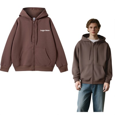 350G Unisex Adult Heavyweight Cotton Zip Hoodie