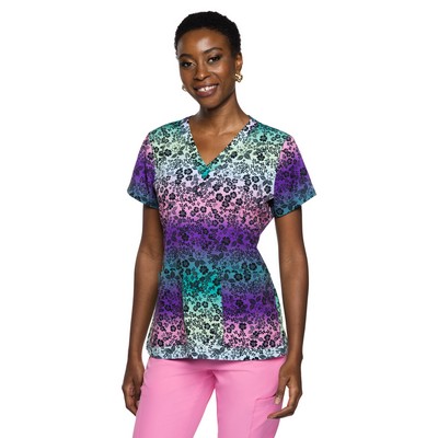 Med Couture - Prints - Women's 2-Pocket V-Neck Print Top