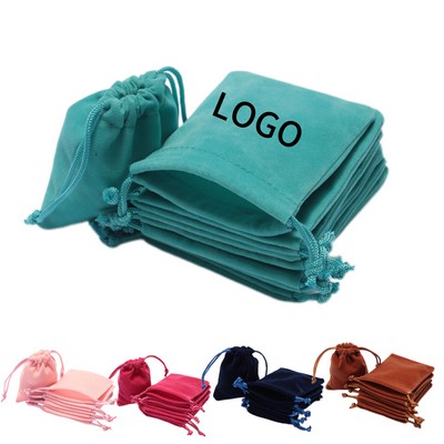 Custom Knitted Bottom Velvet Drawstring Bag