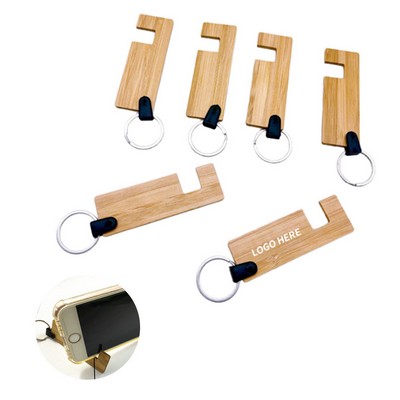 Sleek Bamboo Keychain Stand