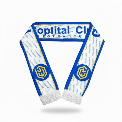 Full Color Knitted Blend Soccer Fan Scarf With Tassel