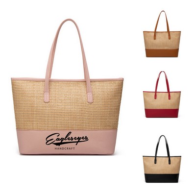 Handwoven Straw Tote Bag