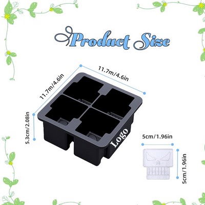 Funny Whiskey Beverages Halloween Party Skull Ice Cube Mold