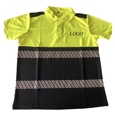 Antistatic Short-sleeved Reflective Polo Shirt