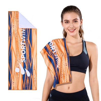 12" X 36" Sublimated Poly-Cotton Sports Towel – 400GSM