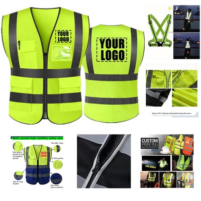Safety Worker Reflective Vest Traffic Construction Site Printable Uniform