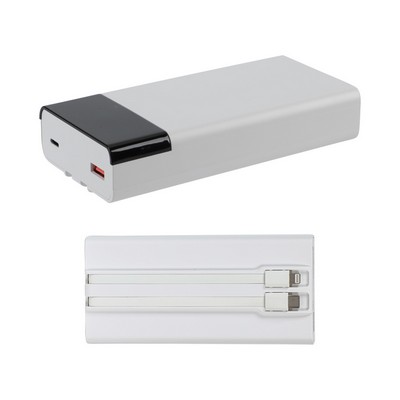 Pemberley 65W 20000mAh Power Bank for Laptops with Built-In Cables