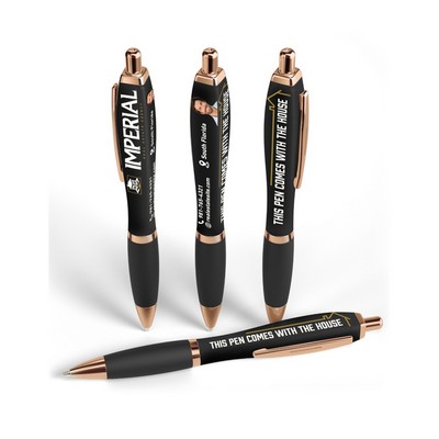 Union Printed - Rose Gold Eco Friendly Squared Satin Soft Gel Performance Pen