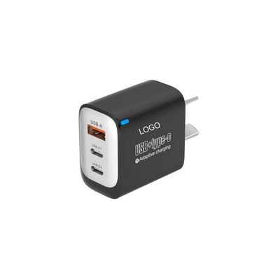 Universal Triple-Port Fast Wall Charger 3-in-1 (2C + 1U) Power Adapter International Travel Plug