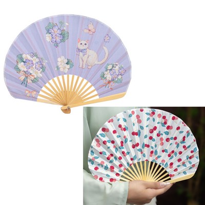 Custom Bamboo Rib Paper Folding Hand Fan