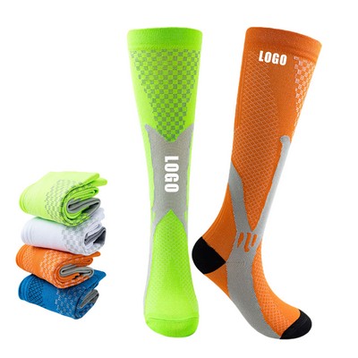 Compression Knee High Socks Breathable Nylon Feel
