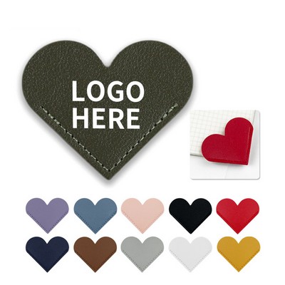 PU Leather Heart Bookmarks