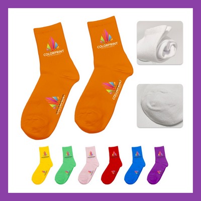 Jacquard Knit Cotton Crew Socks