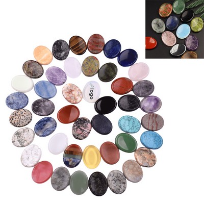 7/4" Oval Natural Crystal Thumb Worry Stone