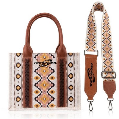 Aztec Print Woven Tote Bag for Women