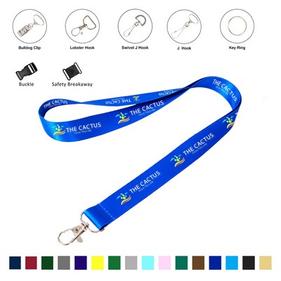 3/4" Lanyards w/ Badge Holder Combo Clear Vinyl