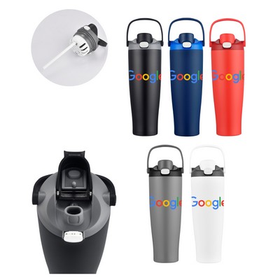 Union Printed - Union Printed - 21 oz Vacuum Bottle w/ Easy Carry Handle & Infuser Insert - Wide