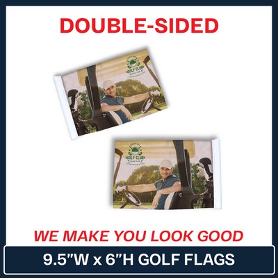 Golf Flag | 6"H x 9.5"W - Double Sided w/ Tube
