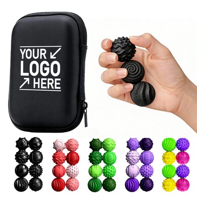 Magnetic Sensory Fidget Ball, 8-Pack Silicone Stress Relief Toy with Textured Exterior