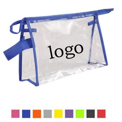 Clear Vinyl Waterproof Travel Toiletry Zipper Bag