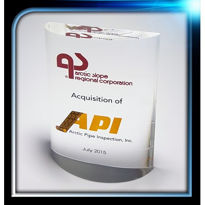 Lucite Standing Half Oval Award (4" x 5" x 1 1/2")