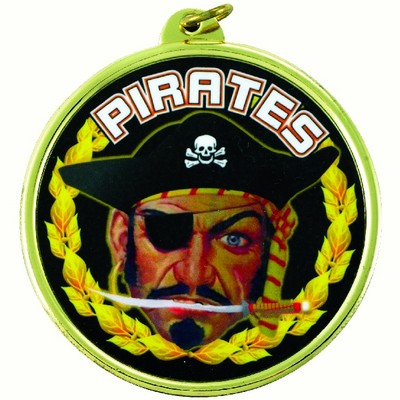 2 ¼" TM Series Academic Medal w/Pirates Mascot Mylar Insert