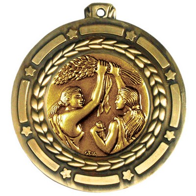 Stock Star Struck Medal (Victory Female) 3 1/2"