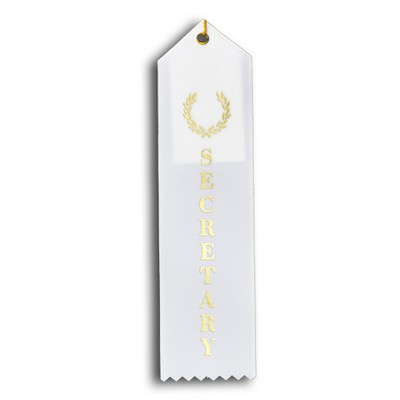 Standard Stock Ribbon w/Card & String (2"x 8") - Secretary