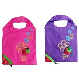Folding strawberry-shape shopping bag
