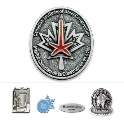 Custom Solid Pewter Lapel Pin (¾")