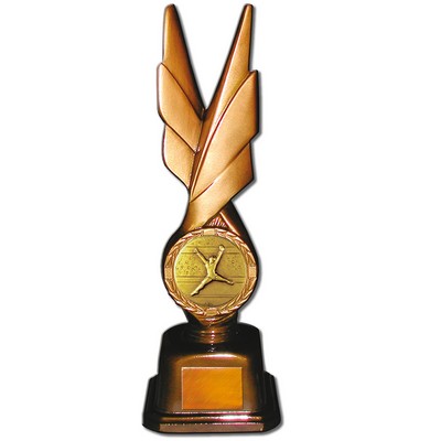 Stock Phoenix 12" Trophy with 2" Gymnastics Female Coin and Engraving Plate