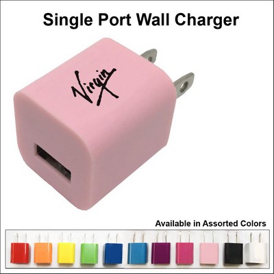 Single Port USB Wall Charger - Pink No Extra Tariff