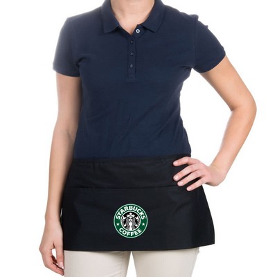 Black 3 pockets polyester waist apron