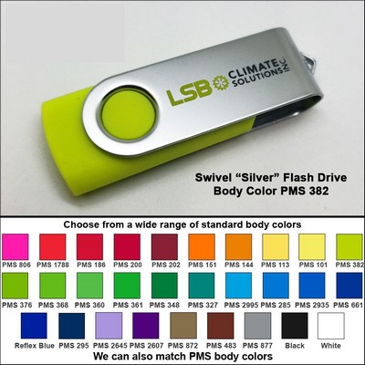 Swivel Flash Drive - 256 MB Memory - Body PMS 382