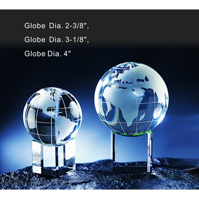 Global w Meridian & Rainbow Base Optical Crystal Award Trophy