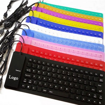 Waterproof 85-Key USB Wired Silicone Keyboard