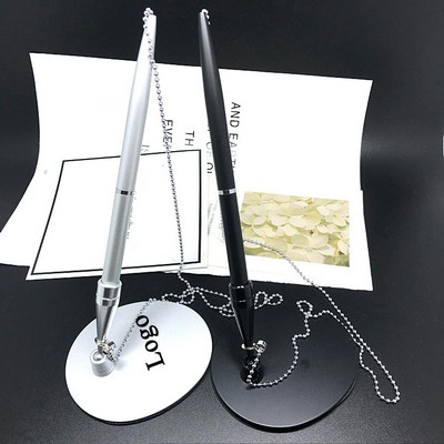 Desktop Ballpoint Pen w/Metal Chain