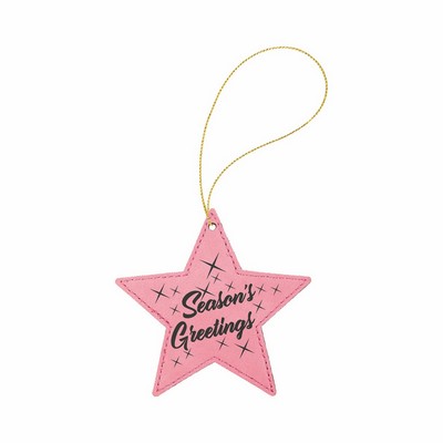Pink Leatherette Star Ornament