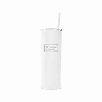 20 Oz. Maars White Skinny Steel Tumbler