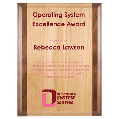 9" x 12" Genuine Red Alder & Genuine Walnut Plaque