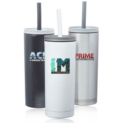 19 oz. Winslow Stainless Steel Mug with Straw