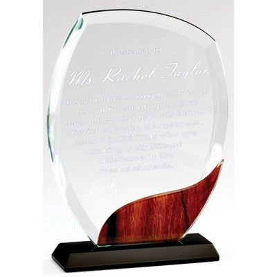 Essex w/Wood Edge Crystal Award, 8"H