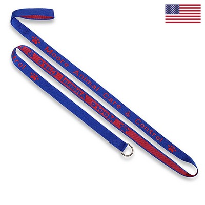 1" X 48" Woven Slip Leash w/ Nickel-plated D-Ring - "Classic" Weave