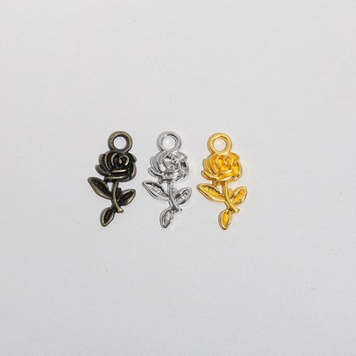 Alloy Rose Flower Pendants