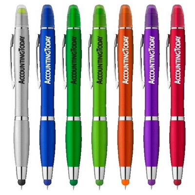 Curvaceous Metallic Stylus Highlighter Pen