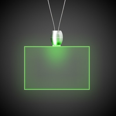 24" Green Rectangle Light-Up Pendant Necklace(Digi-Printed)