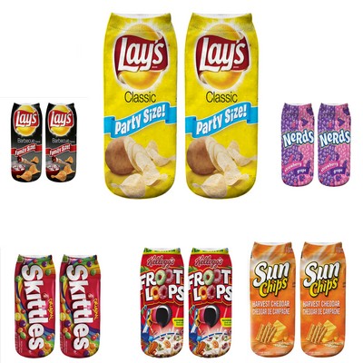 Novelty Cartoon Food Tube Socks