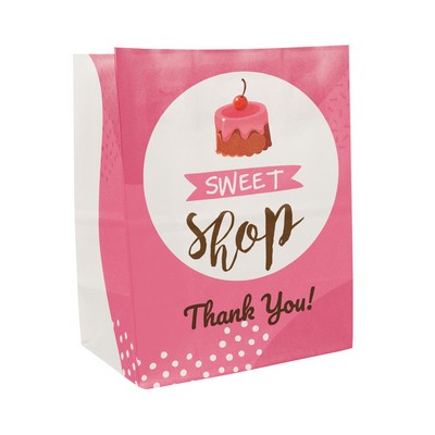 Full Color 4-Sided White SOS Paper Bag (8.5" x 10.25" x 5")
